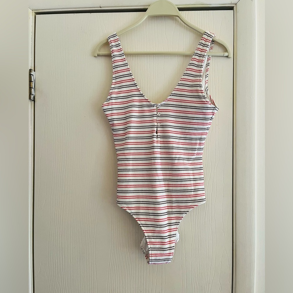 American Eagle Americana ribbed 90s festival button grunge swimsuit S